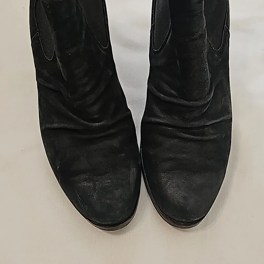 Paul Green  black nubuck leather Women’s ankle‎ boots Size UK 4/ US 7.5
